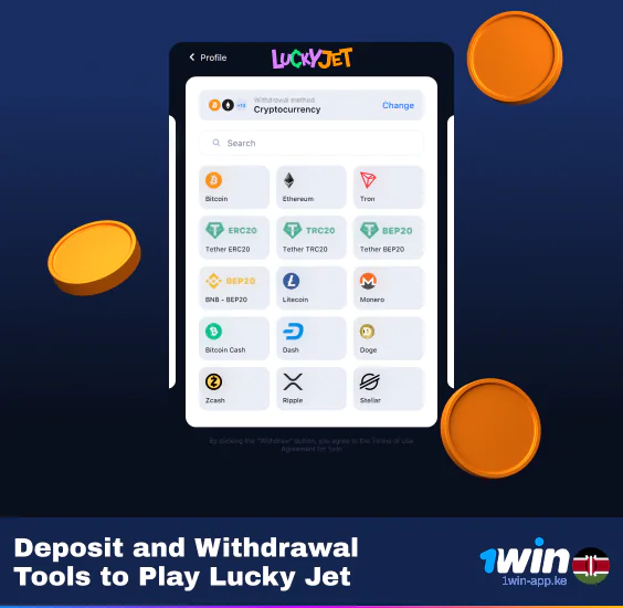 Deposit and Withdrawal options of 1Win App Kenya