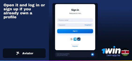 Open 1Win Kenya App and Register